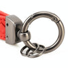 Car Metal + Braided Leather Key Ring Keychain (Pink)