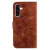 For Samsung Galaxy A36 5G / A56 5G Lily Embossed Leather Phone Case(Brown)