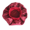 2 PCS TJM-301 Night Cap With Wide Brim And Elasticity Headband Ladies Chemotherapy Cap Hair Care Hat, Size: M 56-58cm(Red Wine)