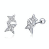 Sterling Silver Bright Star Style Diamond Earrings Female Earrings
