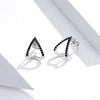 S925 Sterling Silver Simple Geometric Diamond Earrings
