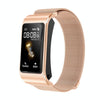 H21 1.14-inch Steel Band Earphone Detachable Smart Watch Support Temperature Measurement / Bluetooth Call / Voice Control(Gold)
