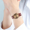 Three-eye Six-needle Imitation Belt Quartz Watch for Women / Men(Brown)