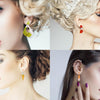 5pcs DIY Crystal Epoxy Earrings Silicone Mold Pendant Jewelry Mold, Spec: Four-edged