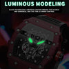 BINBOND B6577 Barrel Shape 30m Waterproof Sports Quartz Watch(Red Silicone-Black-Black)