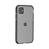 For iPhone 11 Grid Pattern Shockproof Transparent TPU Protective Case(Black)