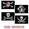 60x90cm Bar Haunted House Pirate Skeleton Flag Halloween Hanging Cloth, Style: Bald Eye Mask