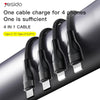 YESIDO CA110 1.2m 4A Type-C to Dual Type-C + Dual 8 Pin Charging Cable(Black)