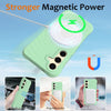 For Samsung Galaxy S25 5G Wave Texture MagSafe Magnetic Liquid Silicone Phone Case(Green)