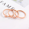 3 In 1 Titanium Steel Peach Heart Combination Four-Leaf Clover Couple Ring, Size: US Size 6(Rose Gold)