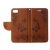 For  iPhone 8 & 7   Pressed Flowers Butterfly Pattern Horizontal Flip Leather Case with Holder & Card Slots & Wallet(Brown)