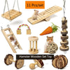 Hamster Wooden Seesaw & Climbing Ladder Toy Set (11 Pcs)
