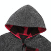 Hoodies Toddler Plaid Hooded Tops Long Pants Kids Set, Kid Size:90cm(Dark Grey)