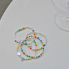 925 Silver Plated Rainbow Smile Beaded Bracelet Ladies Jewelry, Color:  Smile Face