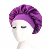 2 PCS TJM-301 Night Cap With Wide Brim And Elasticity Headband Ladies Chemotherapy Cap Hair Care Hat, Size: M 56-58cm(Deep Purple)