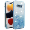 For Samsung Galaxy S10e Gradient Glitter Flower All-inclusive Phone Case(Blue)
