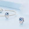 BSC730 S925 Sterling Silver Hand of Fatima Zircon Bracelet Beads