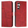 For Samsung Galaxy A56 5G Stitching Calf Texture Buckle Leather Phone Case(Red)