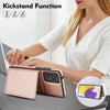For Samsung Galaxy Note20 Ultra Crossbody Dual-buckle Wallet RFID Back Leather Phone Case(Rose Gold)