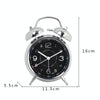 4.5 Inch Electroplated Metal Ring Bell Alarm Clock Quartz Clock With Night Light ?, Style: Blue