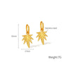 OPK GE914 1pair Personalized Stainless Steel Maple Leaf Earrings