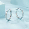SCE1772 S925 Sterling Silver Platinum-plated Hoop Earrings, Size: M