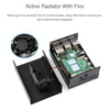 Waveshare Stripe Aluminum Cooling Case for Raspberry Pi 4, Built-In Active Radiator with Fins(Black)