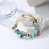 Women Boho Natural Gravel Beaded Bracelet Anklet(S2211-12 Multi-color)