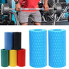 Dumbbell Barbell Grip Silicone Thick Bar Handles(Rose Red)