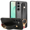 For Samsung Galaxy S25 5G Wristband Leather Back Phone Case(Black)