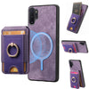 For Samsung Galaxy Note10+ Retro Splitable Magnetic Stand Card Bag Leather Phone Case(Purple)