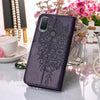 For Alcatel 1L 2021 Embossed Butterfly Leather Phone Case(Dark Purple)