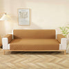 Double-sided Waterproof Pet Cushion Diamond Pattern Sofa Cover, Size:130x196cm(Yellow Coffee)