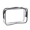 Portable Travel Zip Look PVC Bags Waterproof Transparent Makeup Storage Bag, SIZE:M(Black)