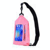 Tteoobl Swimming Waterproof Crossbody Phone Bag Touch Screen Chest Bag,Style:  Zipper Model(Pink)