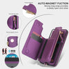 For Samsung Galaxy S22 5G Double Flap Zipper RFID Leather Phone Case with Short Lanyard(Dark Purple)