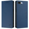 For iPhone 7 Plus / 8 Plus RC01 Dual-Folded Magnetic Suction RFID Leather Phone Case(Dark Blue)