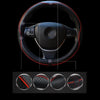 38cm Car Embossed Leather Steering Wheel Cover, Color: All Coffee