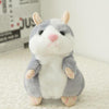 2019 Lovely Talking Little Hamster Toys For Children Speak Talking Sound Record Hamster Vibrating Nodded Mouse Toys Plush Toy(Grey 15CM)