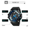 SKMEI 1725 Three Time LED Digital Display Timing Luminous Electronic Watch(Black)