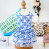 Blue Maple Leaf Dog & Cat Skirt, Cotton, Summer, S-XL