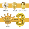 2 PCS Birthday Baby Children Golden Crown Aluminum Film Number Balloon Set Wedding Scene Decoration( Number 3)