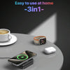 M9 3-In-1 Portable Magnetic Folding Wireless Charger Fast Charging Bracket(Black)