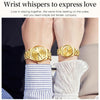 1pair OLEVS 5563 Couple Luminous Waterproof Quartz Watch(Gold)