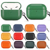 For AirPods 4 Gloss Oil PU Leather Wireless Bluetooth Earphone Protective Case(Dark Green)