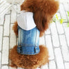 Retro Denim Dog Vest with Hood, Size M