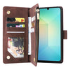 For Samsung Galaxy A06 4G Multifunctional Frosted Zipper Wallet Leather Phone Case(Coffee)