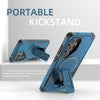 For Samsung Galaxy A35 Armor MagSafe Holder PC Hybrid TPU Phone Case(Dark Blue)