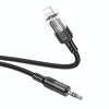hoco UPA27 Crystal Clear 8 Pin to 3.5mm Audio Adapter Cable(Black)