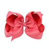 5 PCS 6 Inch Colorful Kids Girls Big Solid Ribbon Hair Bow Clips(15)